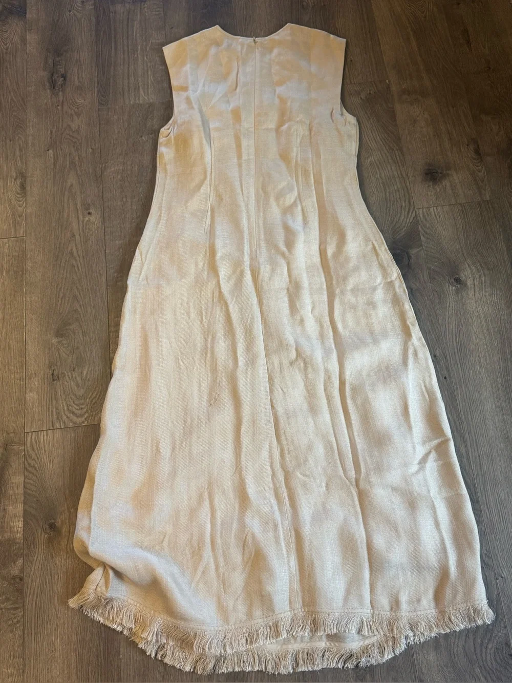 New! J.Crew Fringe-trim dress in glossy twill -Read